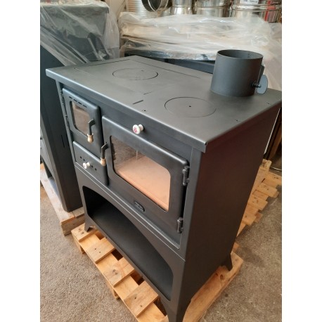 STUFA CUCINA A LEGNA CON FORNO 11 KW PIASTRA IN GHISA METALFER FORNI