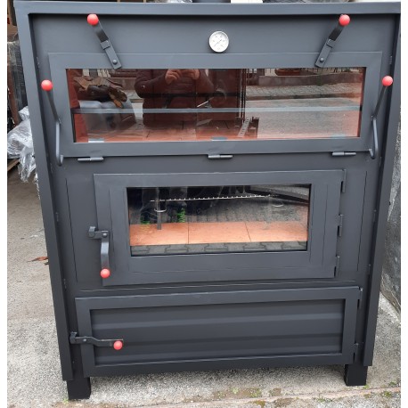 FORNO A LEGNA METALFER IN ACCIAIO TETTO DRITTO 120X85X150