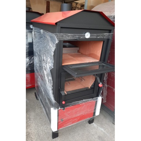 FORNO A LEGNA METALFER IN ACCAIO CON TETTUCCIO SU RUOTE SPOSTABILE 76X104X160