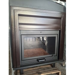 TERMOCAMINO 35 KW LEGNA CON PRODUZIONE ACQUA SANITARIA DIRETTA PORTA SALISCENDI