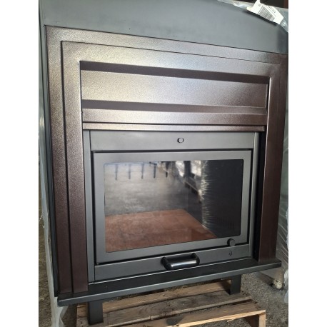 TERMOCAMINO 35 KW LEGNA CON PRODUZIONE ACQUA SANITARIA DIRETTA PORTA SALISCENDI