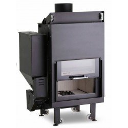 TERMOCAMINO IBRIDO LEGNA-PELLET AUTOMATICO CON ALIMENTAZIONE A SORGENTE AUTOPULENTE