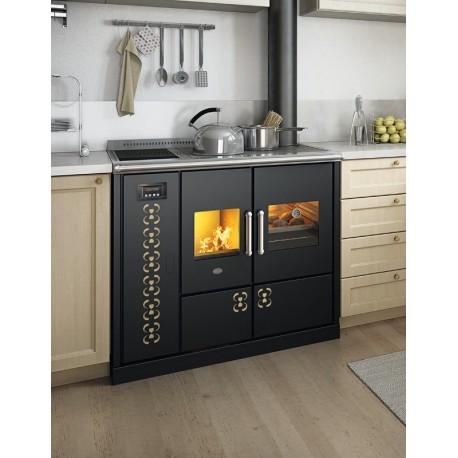 TERMOCUCINA A LEGNA IDRO COMPLETA DI CENTRALINA KW 18.6 CON DECORI